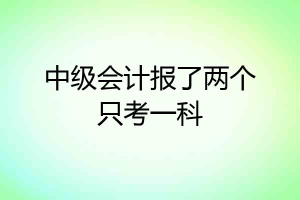 中级会计报了两个只考一科