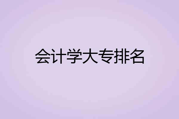 会计学大专排名