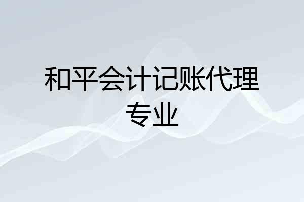 和平会计记账代理专业