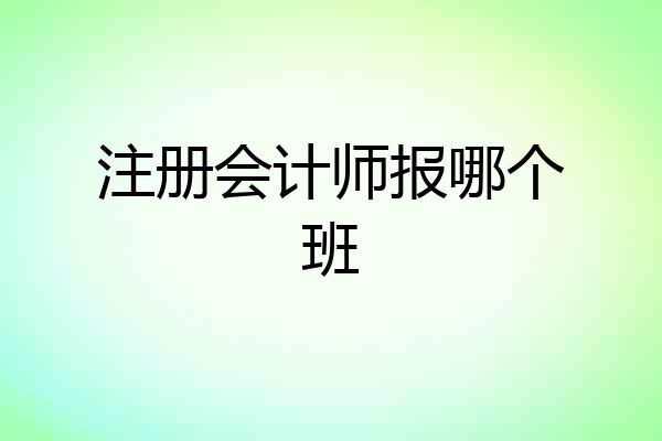 注册会计师报哪个班