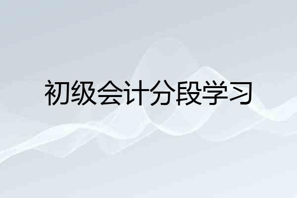 初级会计分段学习