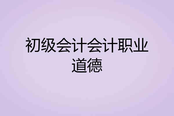 初级会计会计职业道德