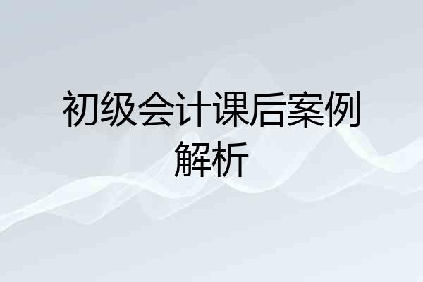 初级会计课后案例解析