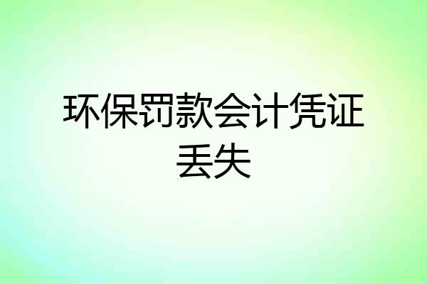 环保罚款会计凭证丢失