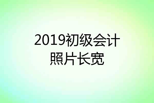 2019初级会计照片长宽