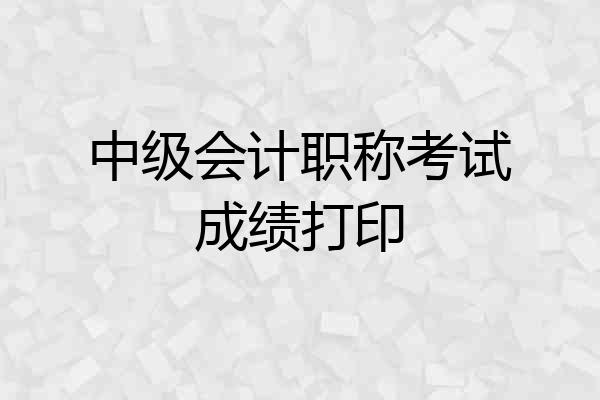 中级会计职称考试成绩打印