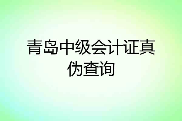 青岛中级会计证真伪查询