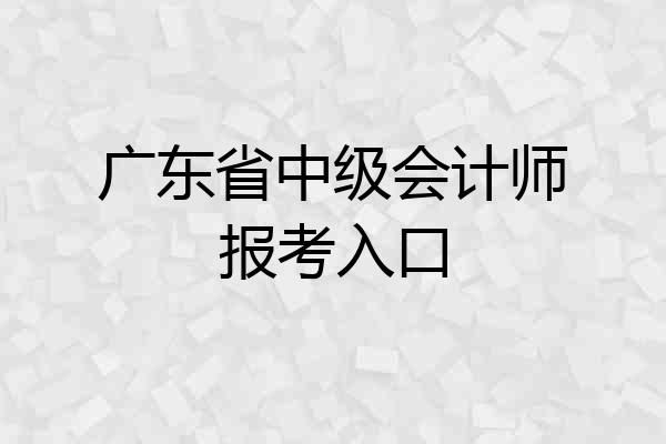 广东省中级会计师报考入口