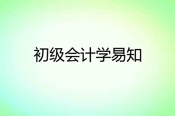 初级会计学易知