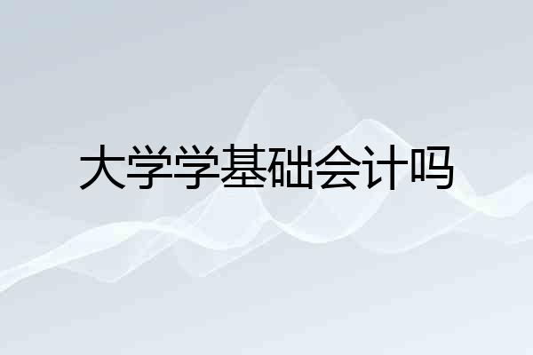 大学学基础会计吗