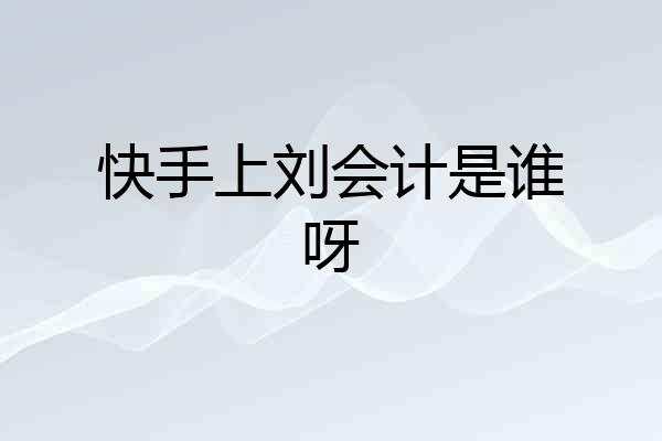 快手上刘会计是谁呀