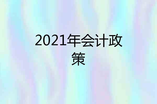 2021年会计政策