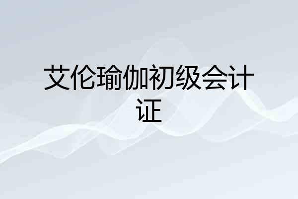 艾伦瑜伽初级会计证