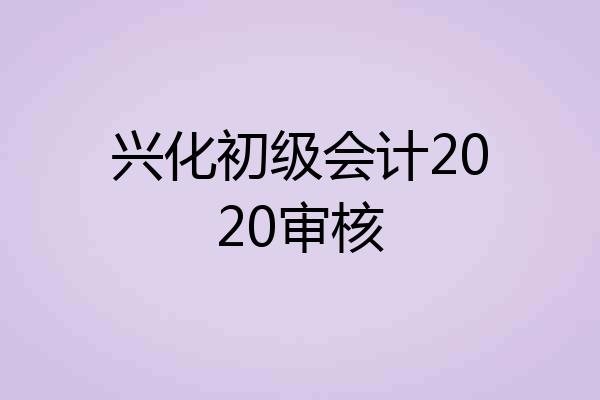 兴化初级会计2020审核