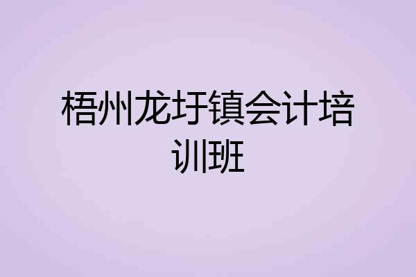 梧州龙圩镇会计培训班
