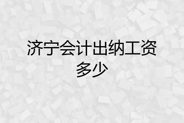 济宁会计出纳工资多少