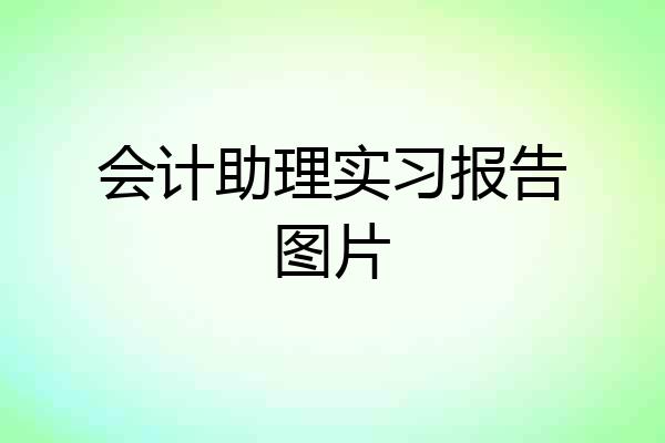 会计助理实习报告图片