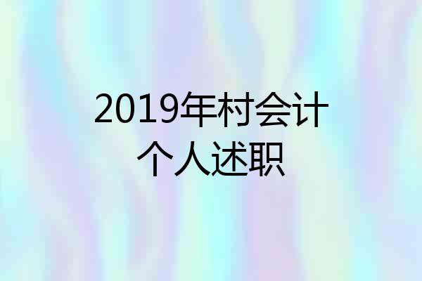 2019年村会计个人述职