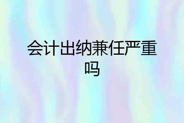 会计出纳兼任严重吗