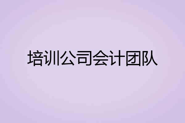 培训公司会计团队