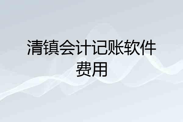 清镇会计记账软件费用