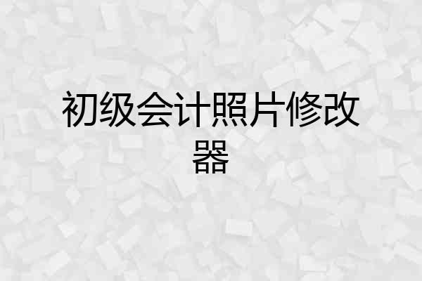 初级会计照片修改器