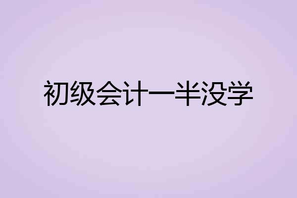初级会计一半没学