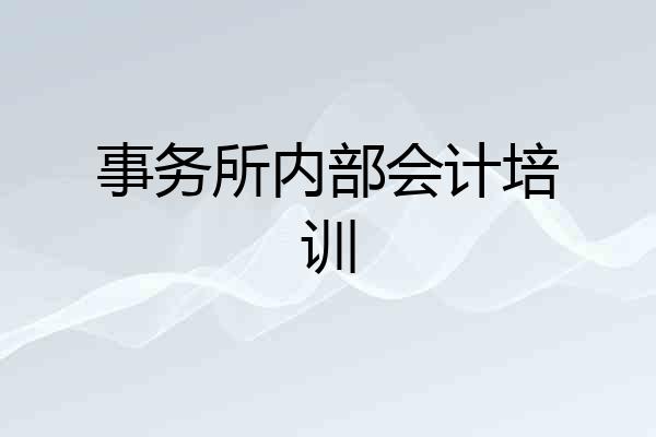 事务所内部会计培训