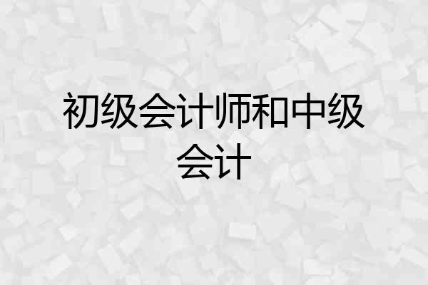 初级会计师和中级会计
