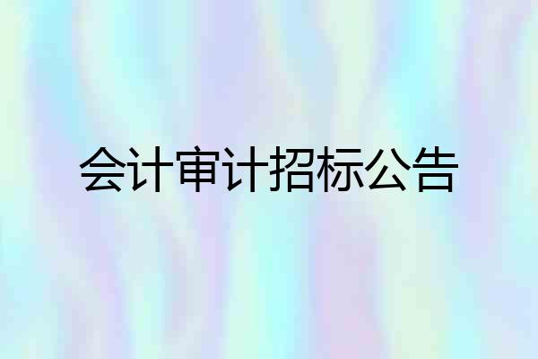 会计审计招标公告