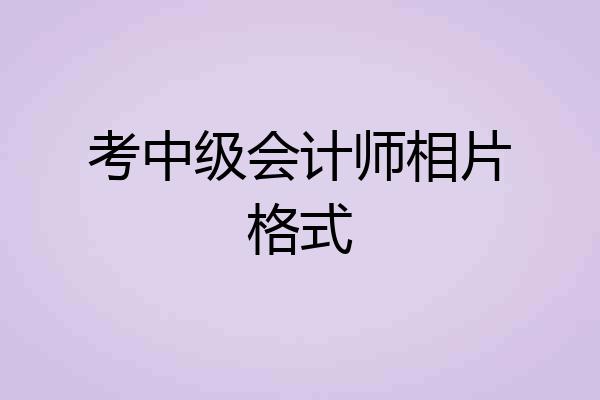 考中级会计师相片格式