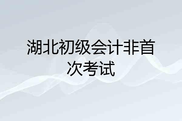 湖北初级会计非首次考试