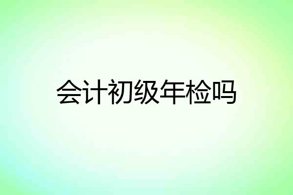 会计初级年检吗