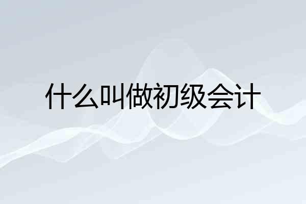 什么叫做初级会计