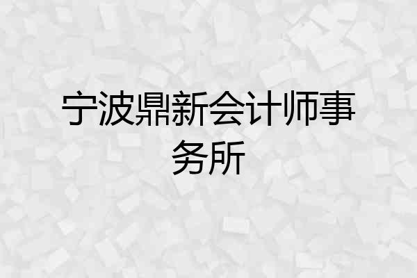 宁波鼎新会计师事务所