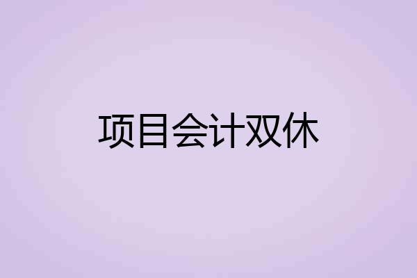 项目会计双休