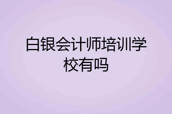 白银会计师培训学校有吗