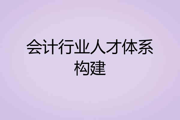会计行业人才体系构建