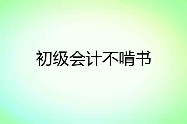 初级会计不啃书