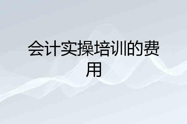 会计实操培训的费用
