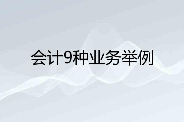 会计9种业务举例