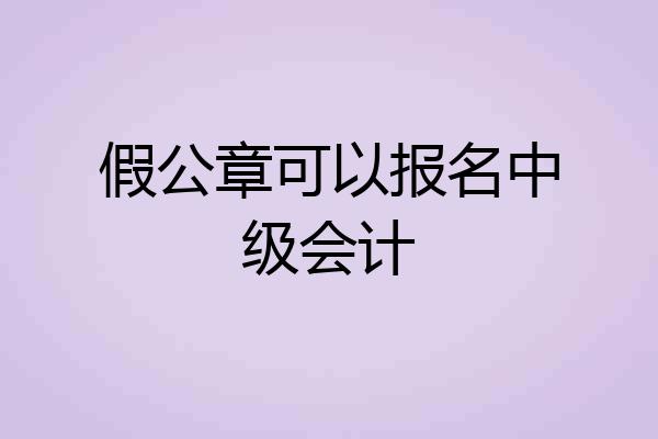 假公章可以报名中级会计