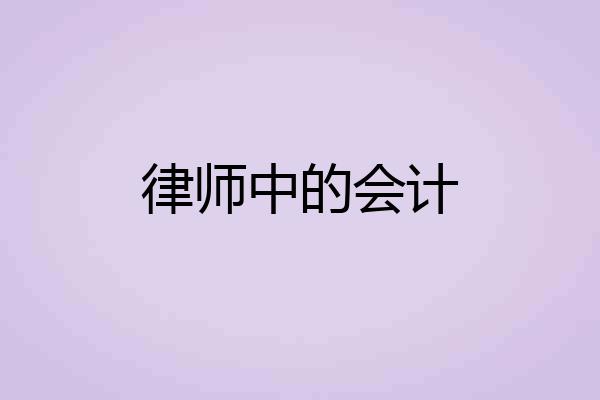 律师中的会计