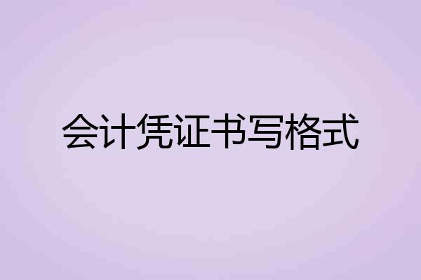 会计凭证书写格式