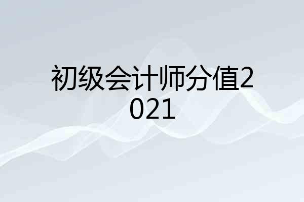 初级会计师分值2021