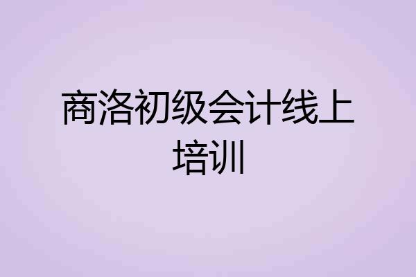 商洛初级会计线上培训