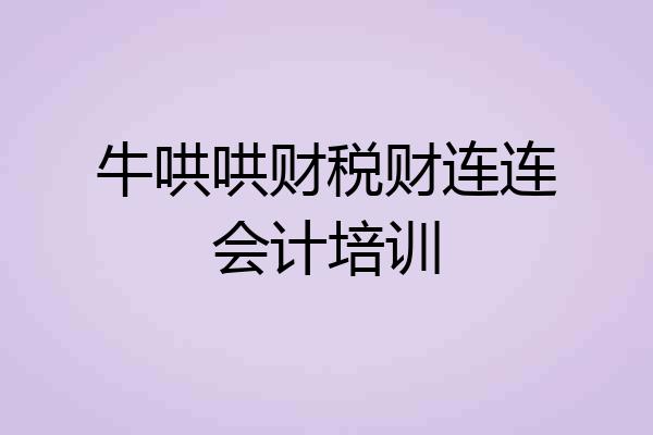 牛哄哄财税财连连会计培训