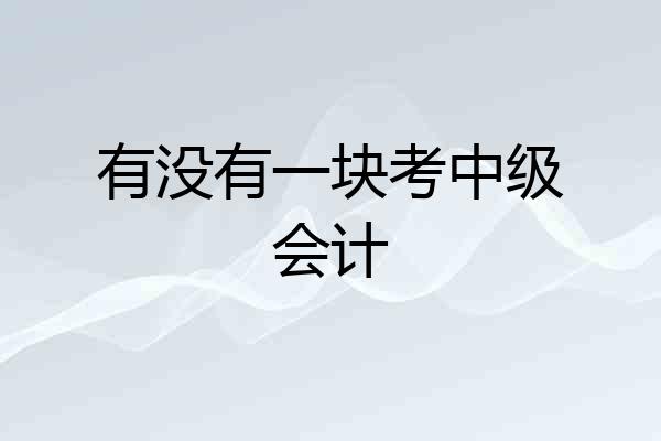 有没有一块考中级会计