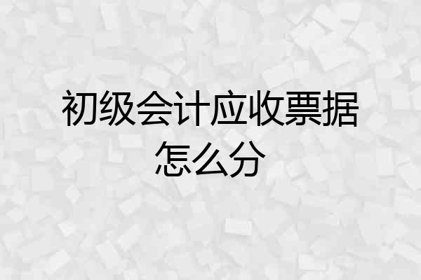初级会计应收票据怎么分