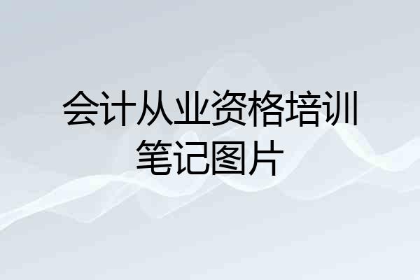 会计从业资格培训笔记图片